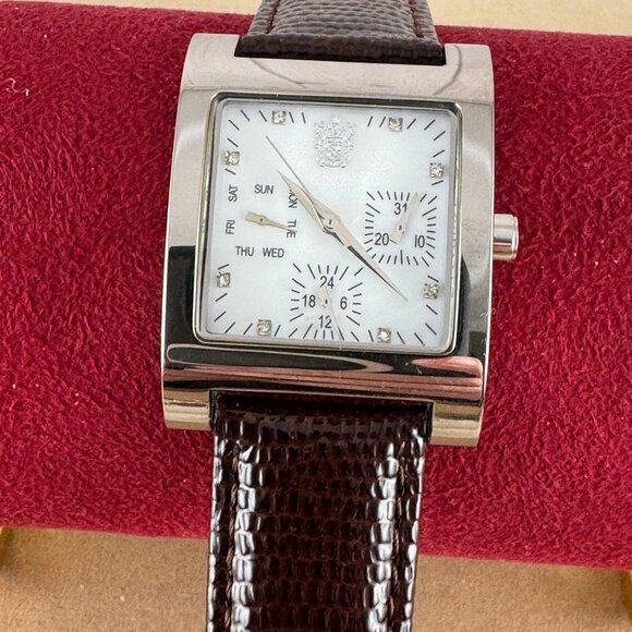 Vintage PAOLO GUCCI Designed Modern Chronograph Silver Tone Watch - Picture 2 of 8